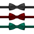 Vector Bow Tie Bowtie Set Isolated on White Royalty Free Stock Photo