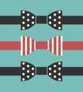 Vector Bow Ties Flat Design Illustration Set Royalty Free Stock Photo