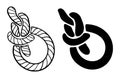 Vector Bowline Loop Climbing Rope Knot Symbols Royalty Free Stock Photo