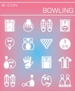 Vector Bowling icon set