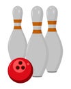 vector bowling pins and ball