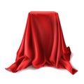 Vector box covered with red silk cloth