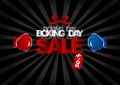 Vector boxing day sale design of boxing gloves and text