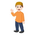 Vector of boy Muslim waving