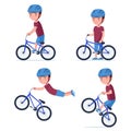 Vector boy riding a bmx bike Royalty Free Stock Photo