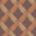 Vector braid effect damask weave seamless interlace pattern background. Backdrop with woven style yarn plait strands