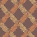 Vector braid effect damask weave seamless interlace pattern background. Backdrop with woven style yarn plait strands