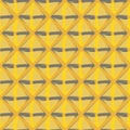 Vector braid effect weave seamless interlace pattern background. Macrame style ribbon plait lattice ochre yellow brown