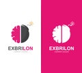 Vector brain and bomb logo combination . Brainstorm and science symbol or icon. Unique psychology and innovation Royalty Free Stock Photo