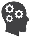 Vector Brain Gears Icon Royalty Free Stock Photo