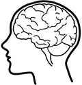 Vector brain icon bw