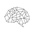 Vector brain mesh isolate background. illustration design