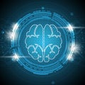 Vector brain technology innovation concept background Royalty Free Stock Photo