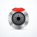 Vector brake disc with caliper. Car brakes Royalty Free Stock Photo