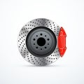 Vector brake disc with caliper. Car brakes Royalty Free Stock Photo