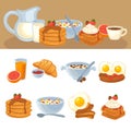 Vector breakfast food set Royalty Free Stock Photo