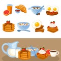 Vector breakfast food set Royalty Free Stock Photo