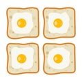 Vector breakfast snack with egg and bread toast