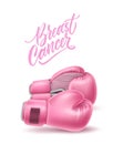 Vector breast cancer awareness pink box glove Royalty Free Stock Photo