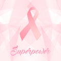 Vector Breast cancer awareness pink ribbon Royalty Free Stock Photo