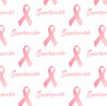 Vector Breast cancer awareness pink ribbon Royalty Free Stock Photo