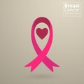 Vector Breast cancer awareness pink ribbon