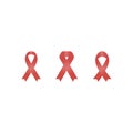 Vector Breast cancer awareness pink ribbon set on white background. stock illustration Royalty Free Stock Photo