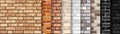 Vector brickwall realistic seamless pattern set Royalty Free Stock Photo