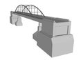 Vector bridge industrial on white background