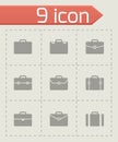 Vector briefcase icon set Royalty Free Stock Photo