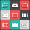 Vector briefcase white icons