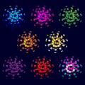 Vector bright colorful stylized fireworks