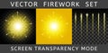 Vector Bright Colorful Yellow Firework Royalty Free Stock Photo