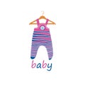 Vector bright fashion baby clothes cute