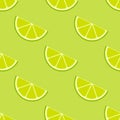 Vector bright lime slices seamless background