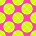 Vector bright lime slices seamless background
