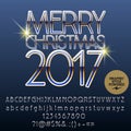 Vector bright Merry Christmas 2017 greeting card