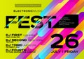 Vector Bright Music Poster for Festival. Electronic Music Cover