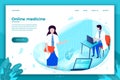 Vector bright online health consultation template