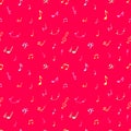 Vector Bright Pink Music Background, Colorful Musical Notes, Backdrop Template.