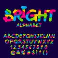 Vector bright set of letters, numbers and symbols Royalty Free Stock Photo