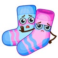 Vector bright sticker. Funny emoji not a friends winter socks