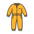 Vector of a bright yellow baby's coverall without feet, perfect for keeping little ones cozy and stylish