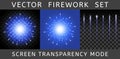 Vector Brightly Colorful Blue Firework