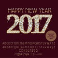 Vector brilliant Happy New Year 2017 greeting card Royalty Free Stock Photo