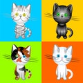 vector British cats of various colors