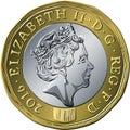 British coin one pound new 12-sided design Royalty Free Stock Photo