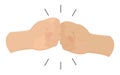 Vector bro fist bump cartoon icon two fight hands Royalty Free Stock Photo