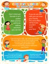 Vector brochure backgrounds with cartoon children. Infographic template design.