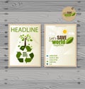 Vector Brochure Flyer design Layout template. Ecology background Royalty Free Stock Photo